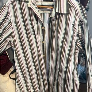 Canali Multicolor Striped Button-Down Shirt